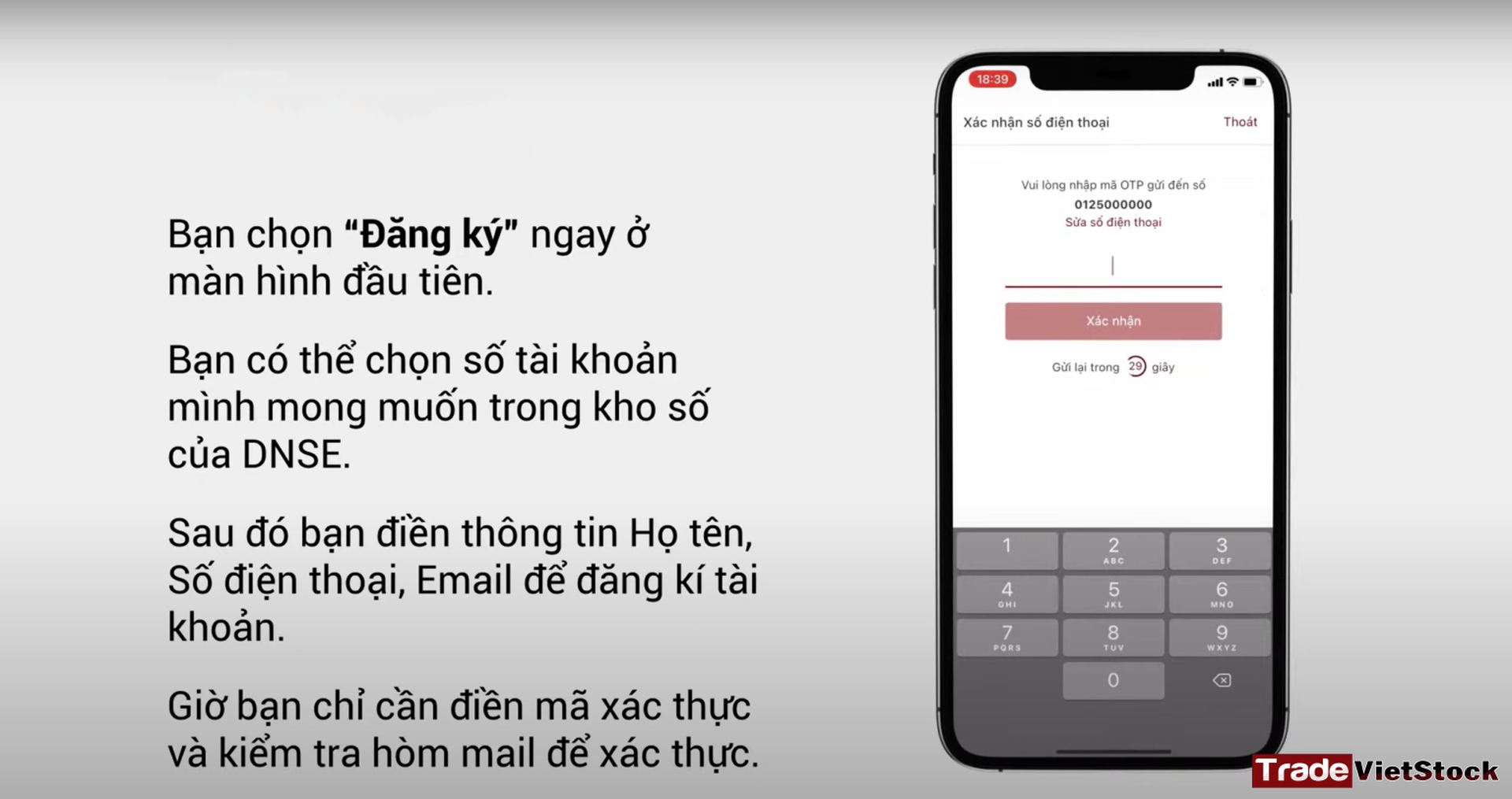 Mở tài khoản chứng khoán DNSE qua điện thoại 7 Nhập Mã Otp để Xác Nhận Tài Khoản Dnse Tradevietstock