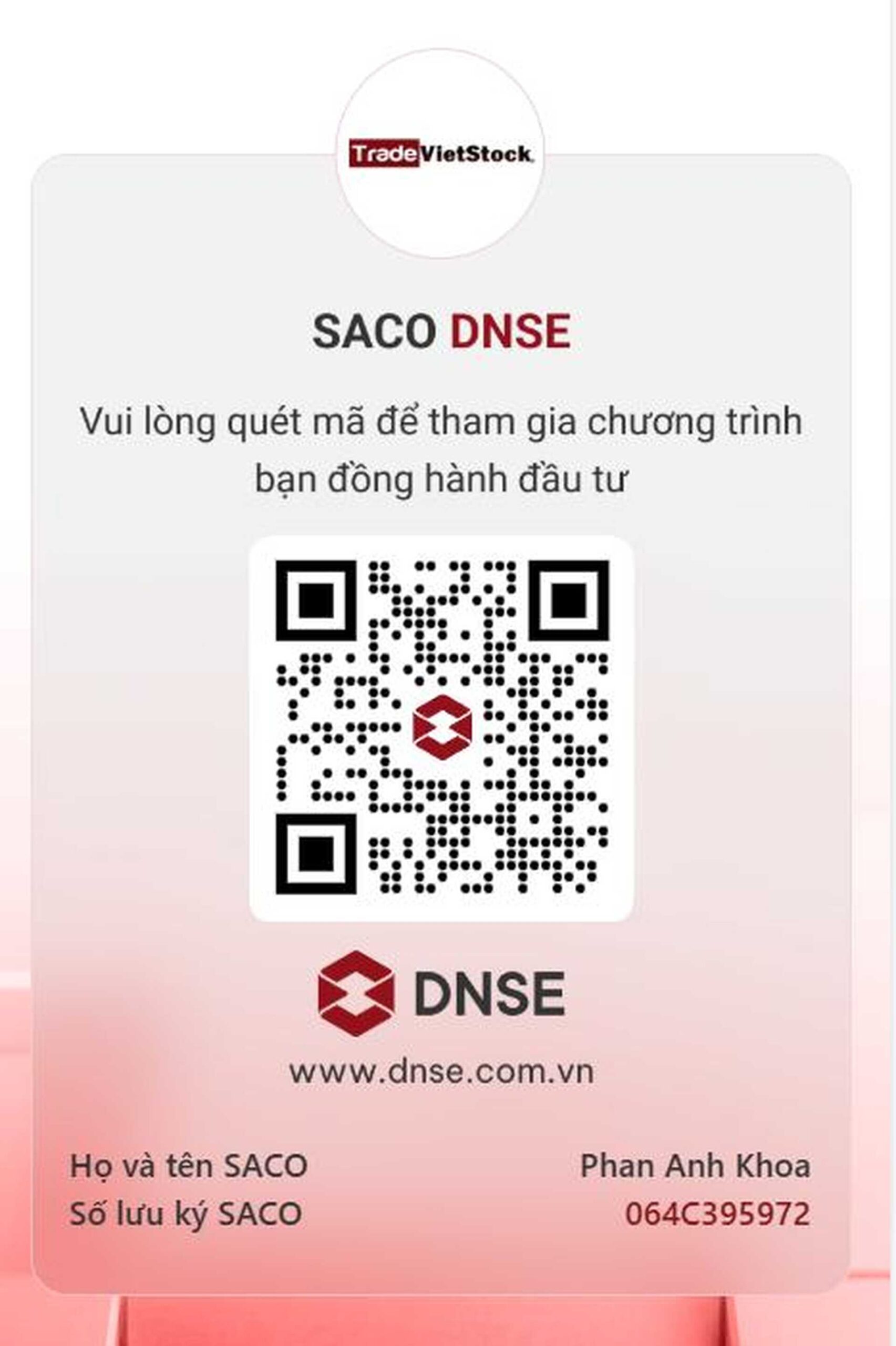 Mã Qr đăng Ký Tài Khoản Chứng Khoán Dnse Tradevietstock