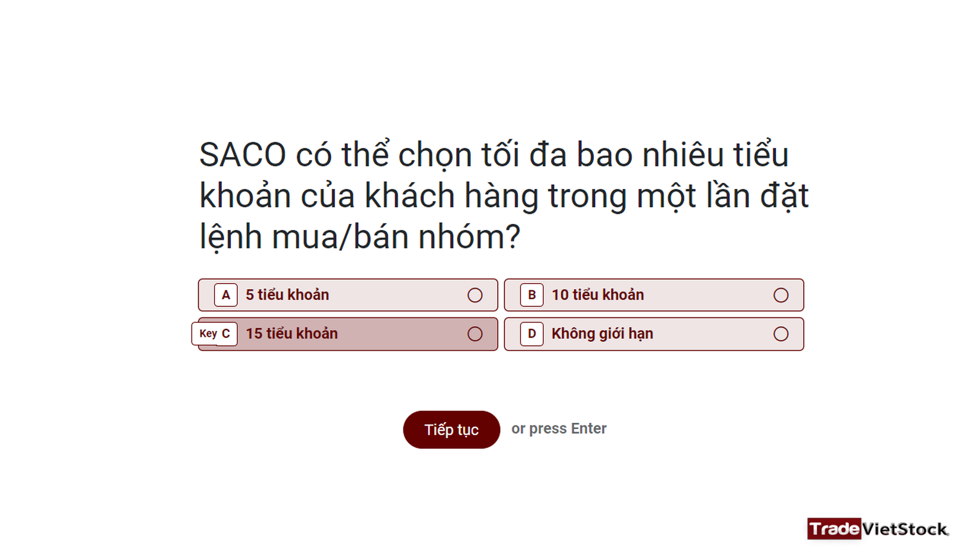 Hướng dẫn SACO hoàn thành bài kiểm tra DNSE - Trade Việt Stock