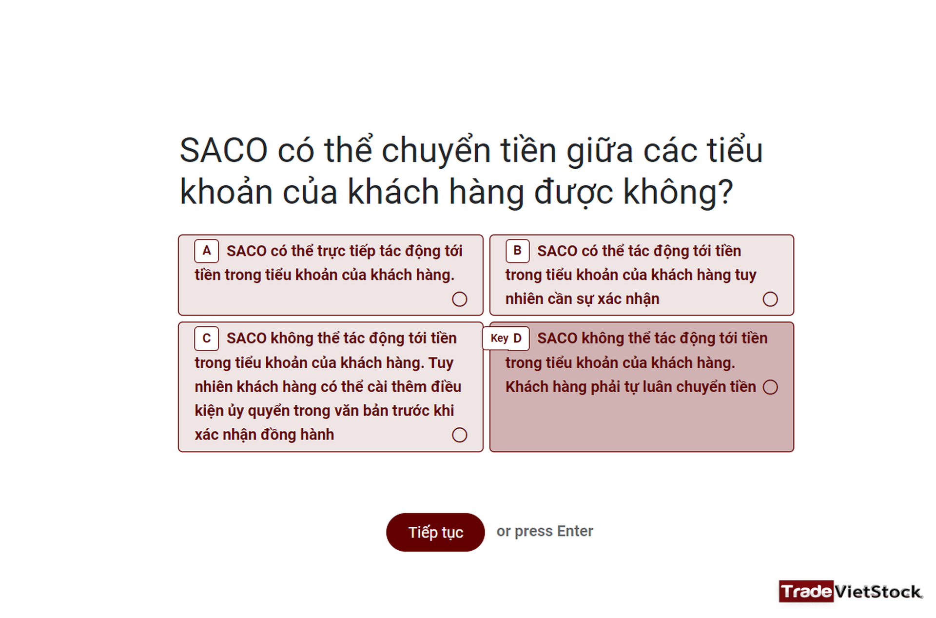 Hướng dẫn SACO hoàn thành bài kiểm tra DNSE - Trade Việt Stock