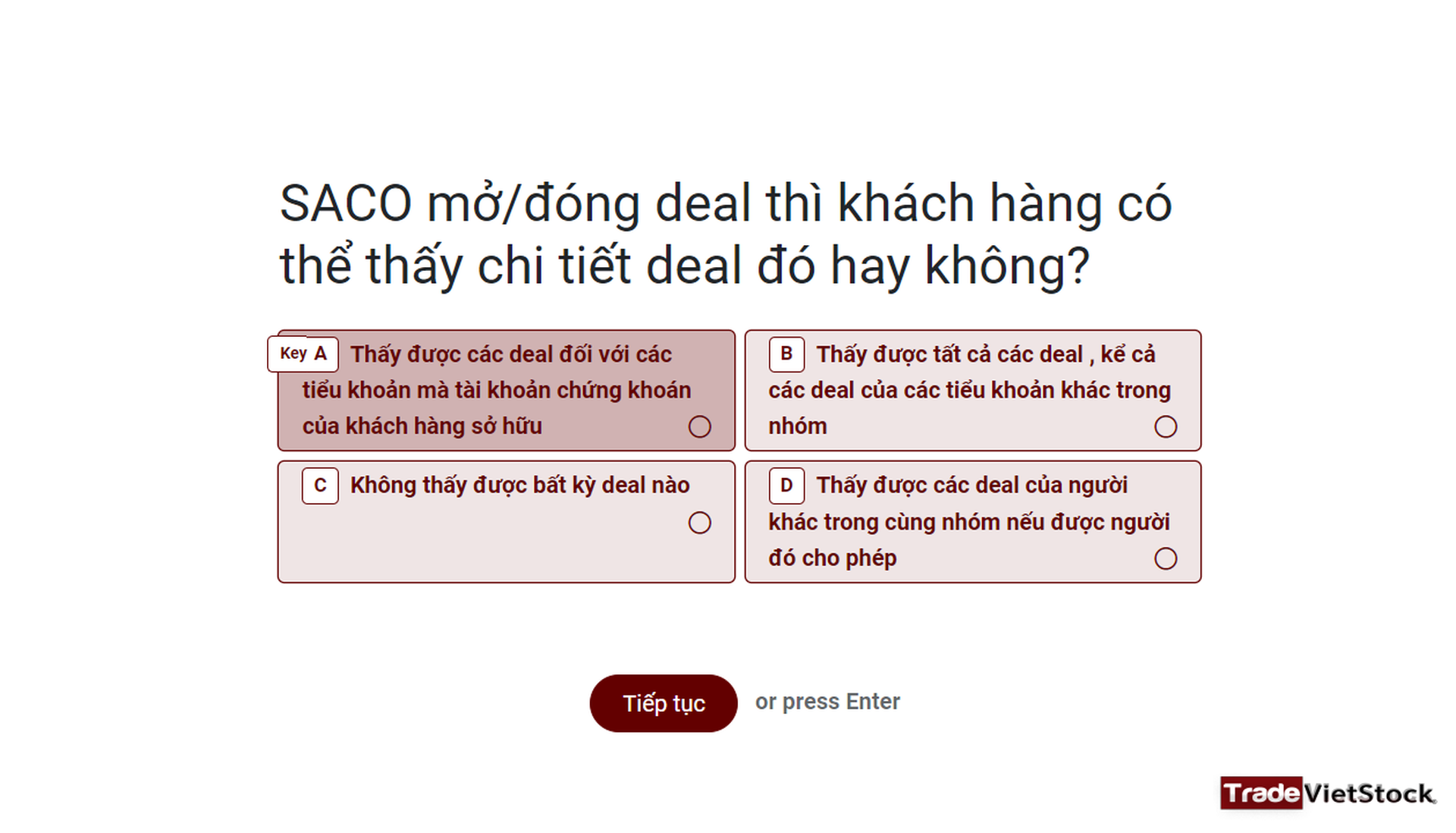Hướng dẫn SACO hoàn thành bài kiểm tra DNSE - Trade Việt Stock