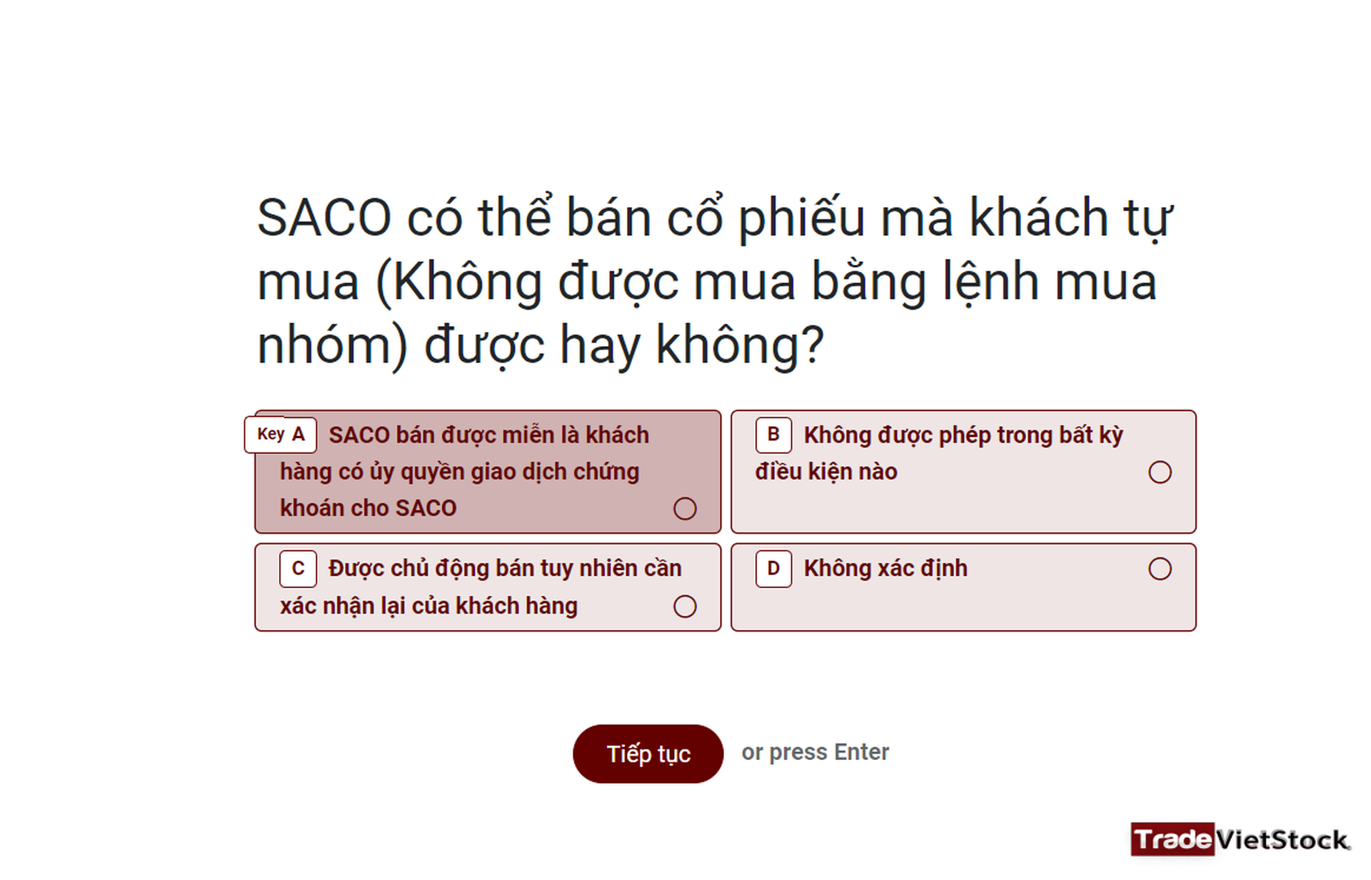 Hướng dẫn SACO hoàn thành bài kiểm tra DNSE - Trade Việt Stock