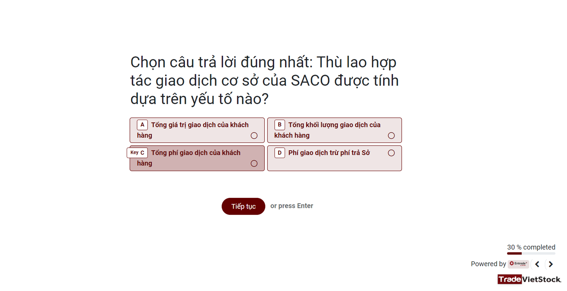 Hướng dẫn SACO hoàn thành bài kiểm tra DNSE - Trade Việt Stock