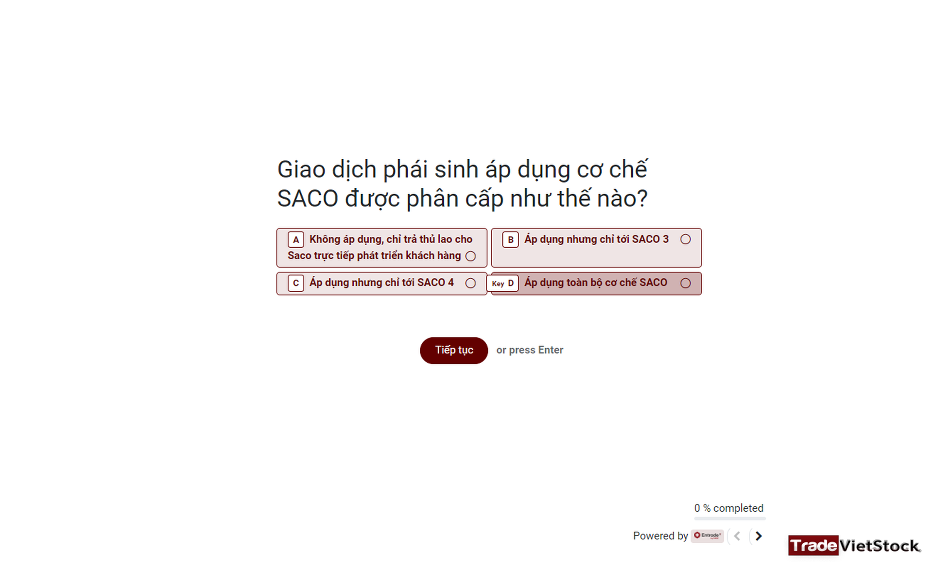 Hướng dẫn SACO hoàn thành bài kiểm tra DNSE - Trade Việt Stock