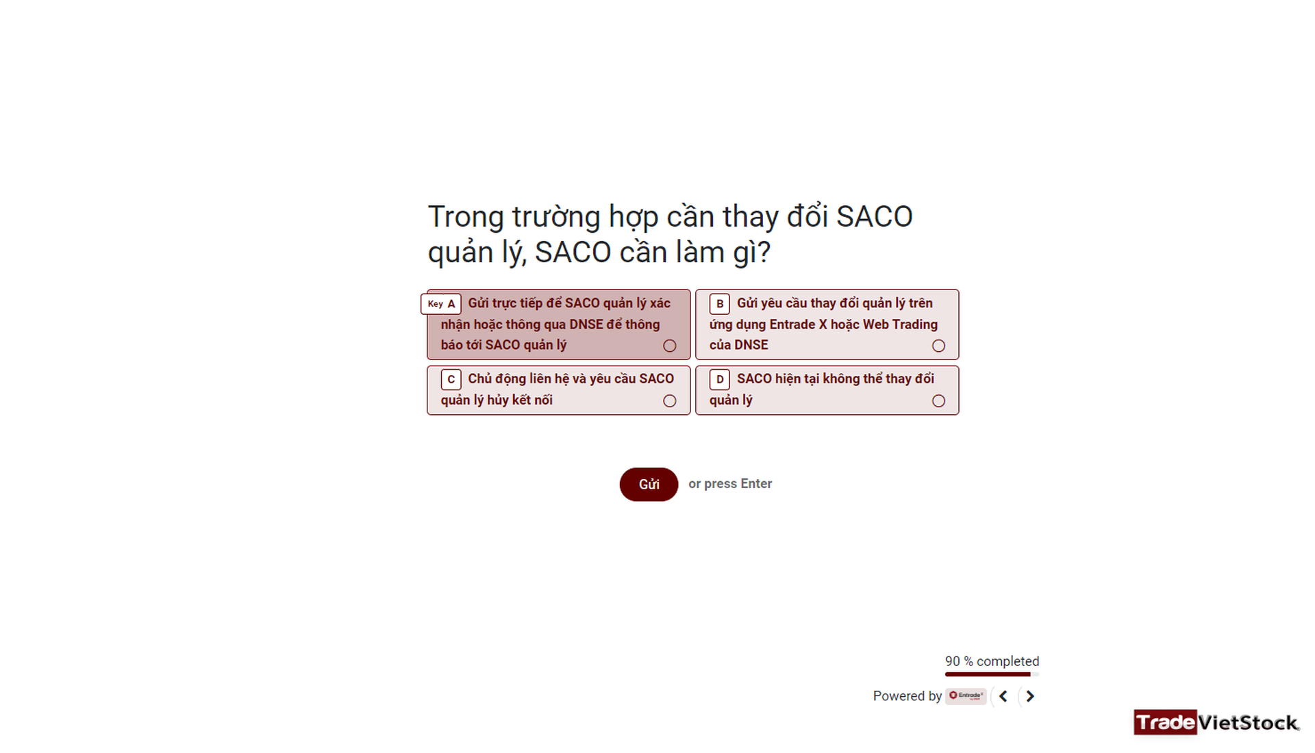 Hướng dẫn SACO hoàn thành bài kiểm tra DNSE - Trade Việt Stock