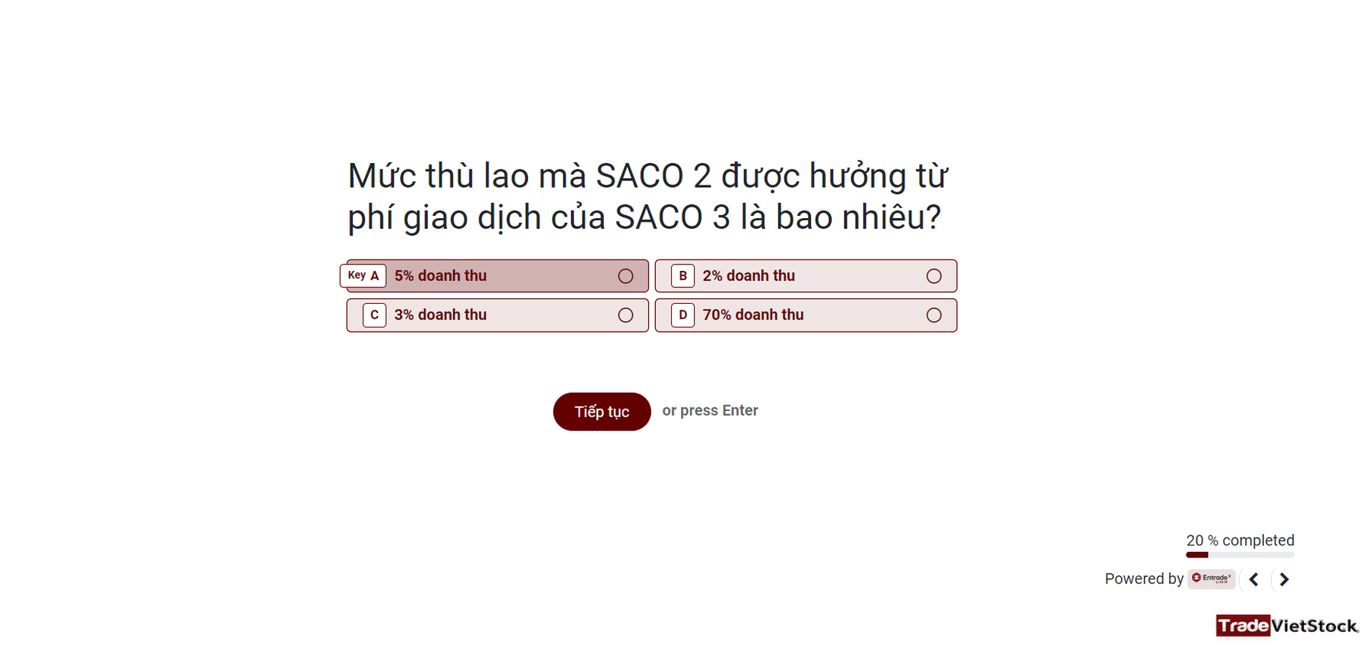 Hướng dẫn SACO hoàn thành bài kiểm tra DNSE - Trade Việt Stock
