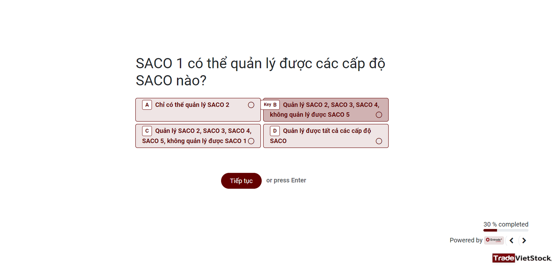 Hướng dẫn SACO hoàn thành bài kiểm tra DNSE - Trade Việt Stock