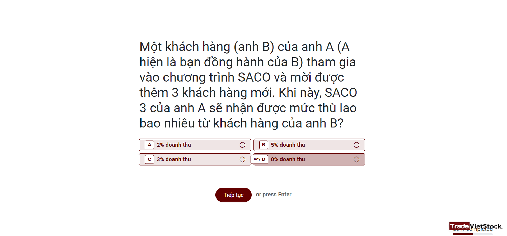 Hướng dẫn SACO hoàn thành bài kiểm tra DNSE - Trade Việt Stock