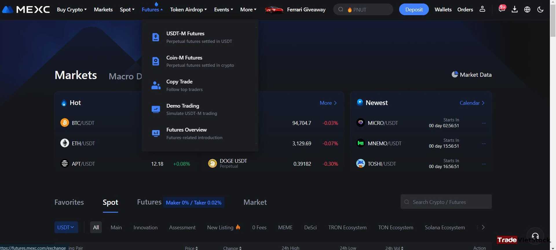 Mexc Futures Products - Review các sàn Crypto (Trade Việt Stock)