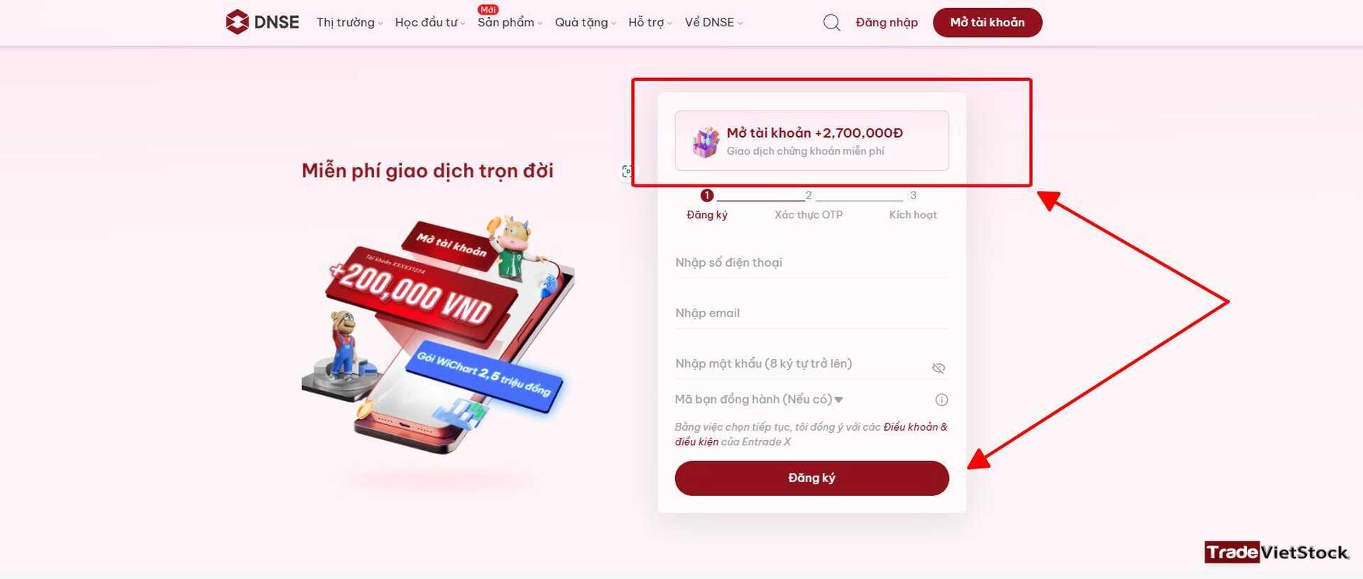 Giới thiệu tài khoản DNSE 9 Ưu đãi khi tạo tài khoản DNSE - Trade Việt Stock