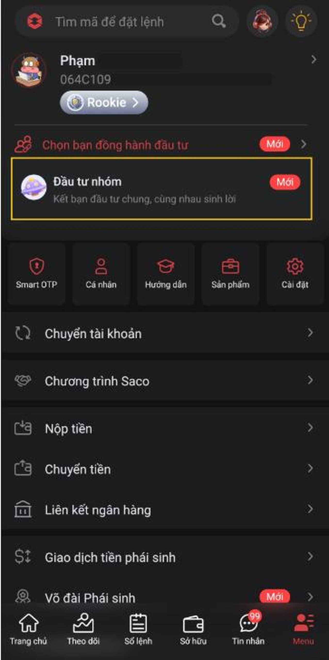 Cách đầu tư chứng khoán theo nhóm 2 Chọn Mục đầu Tư Nhóm Trên App Entradex Tradevietstock