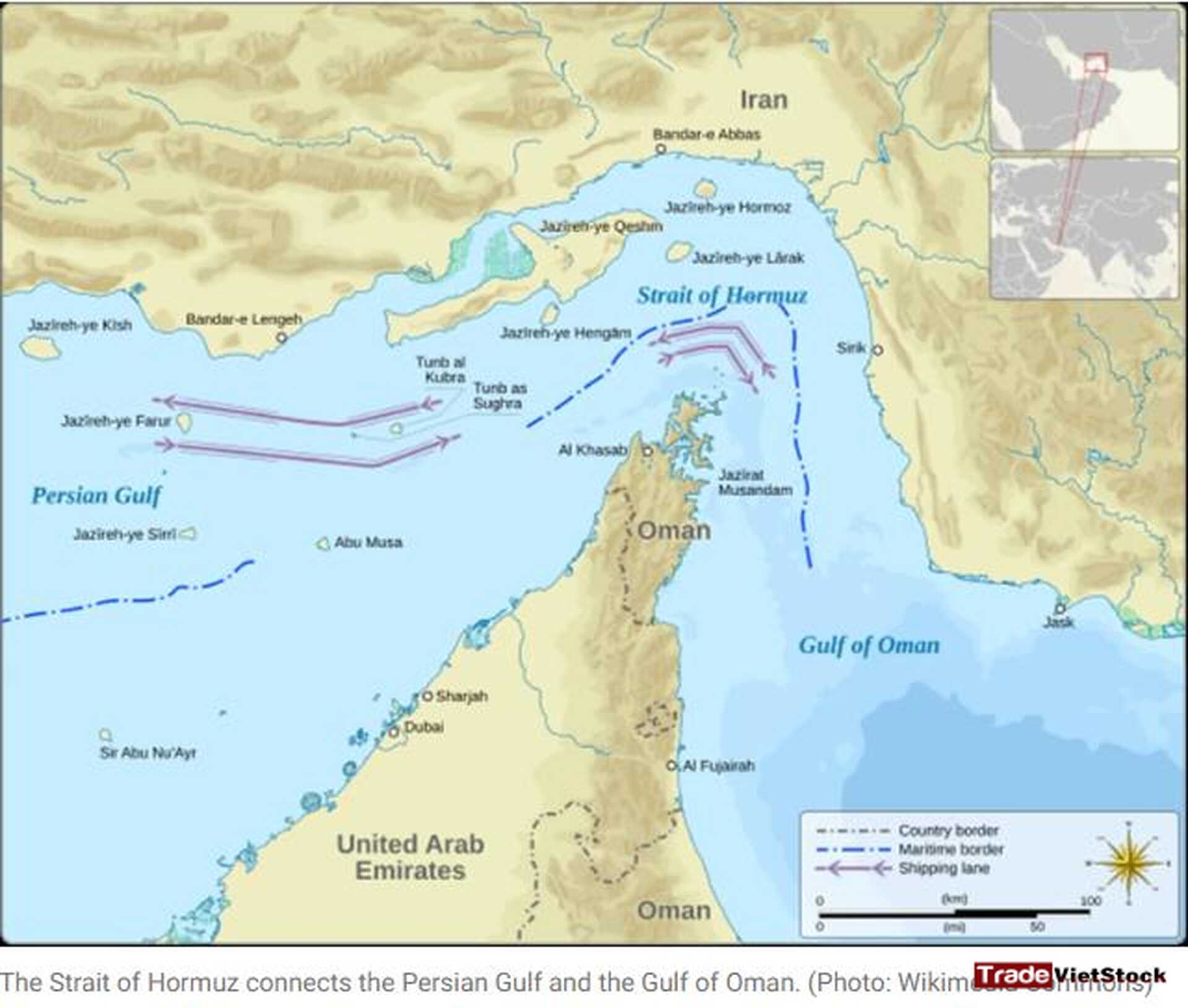 Cơ hội đầu tư trong bối cảnh chiến tranh 6 Hình ảnh Biên Giới ở Eo Biển Hormuz - Cơ hội đầu tư trong bối cảnh chiến tranh (Tradevietstock)