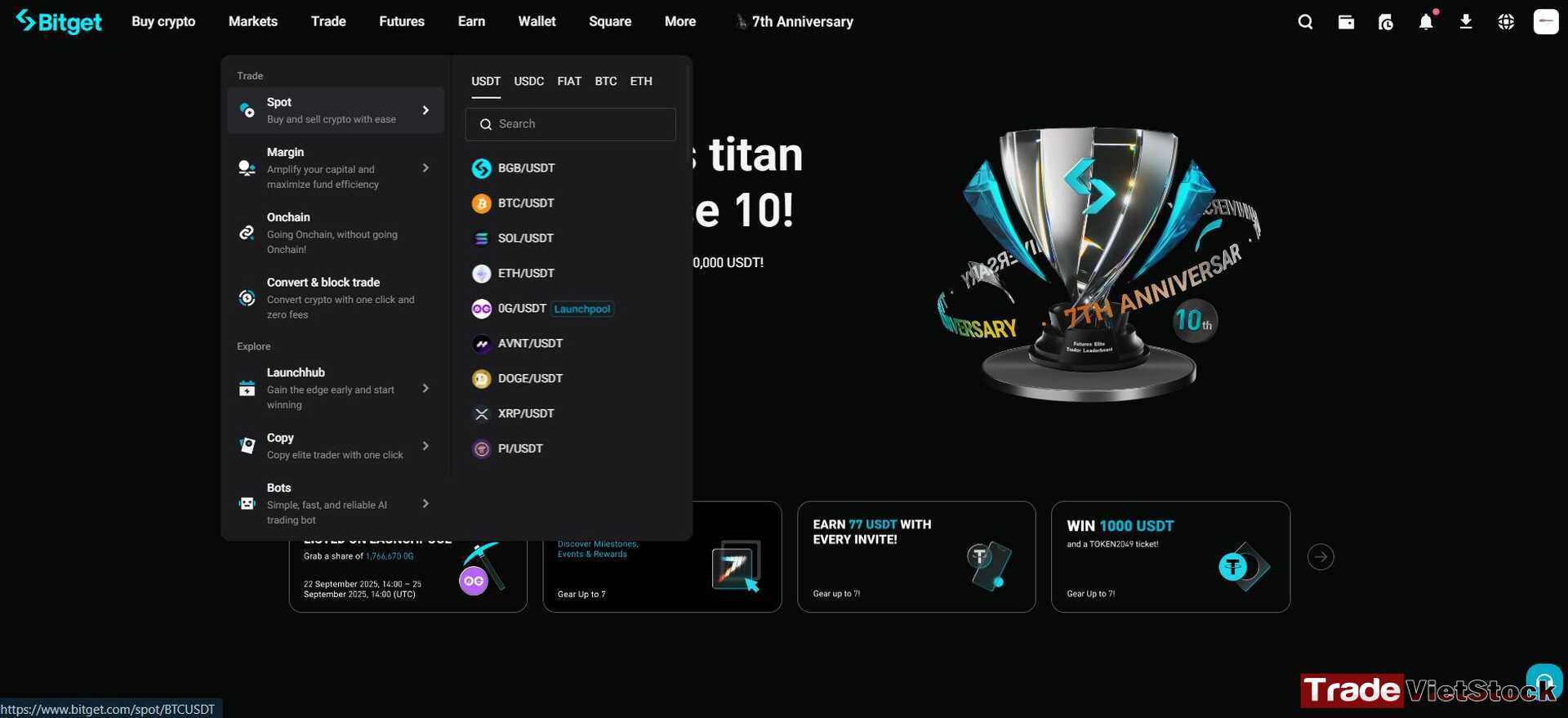 Cách đầu tư coin có lãi 2 Đầu Tư Spot Trên Bitget Tradevietstock