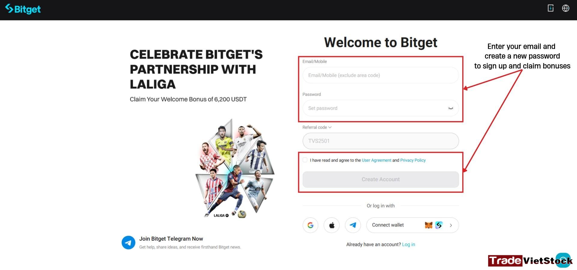 Sign up for a Bitget account 3 Enter Your Email To Sign Up For A Bitget Account