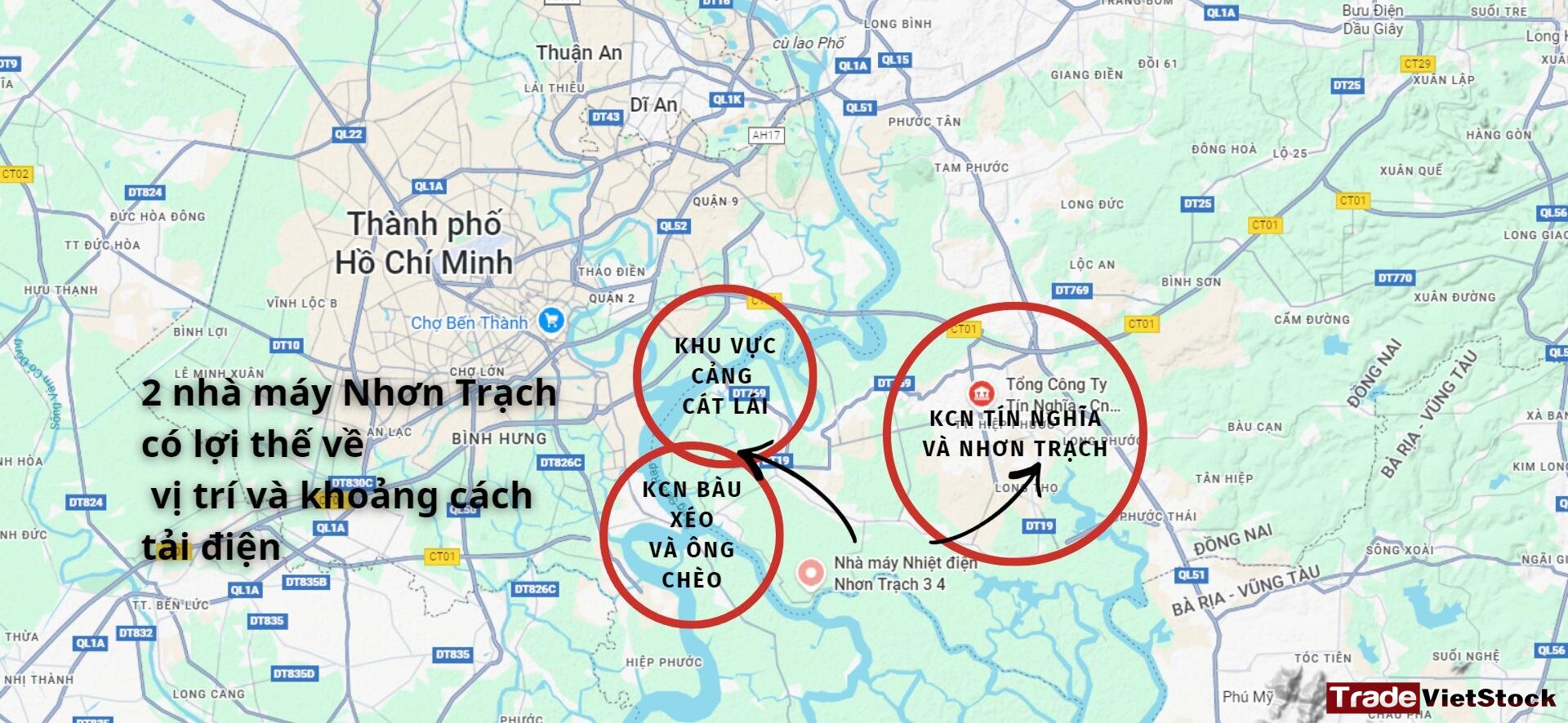 Khoảng Cách Tải điện Của Cụm Nhà Máy điện Nhơn Trạch 3 4 đến Các Kcn Lân Cận