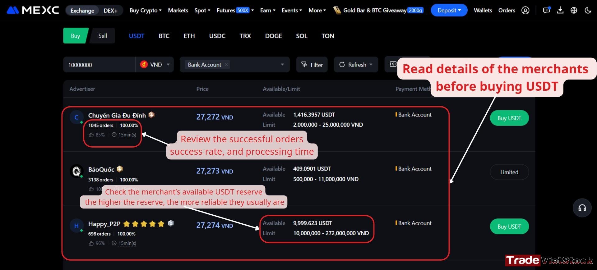 How to deposit into Mexc 5 Pay Attention To The Merchants’ Details Before Buying Usdt On Mexc