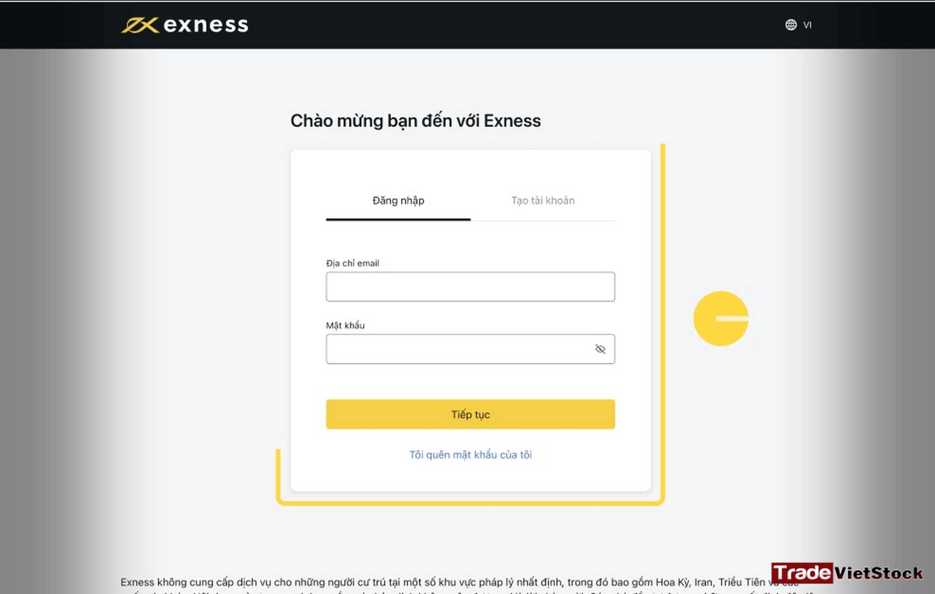 Đăng ký sàn Exness 2 Nhập Thông Tin để đăng Ký Sàn Exness Tradevietstock
