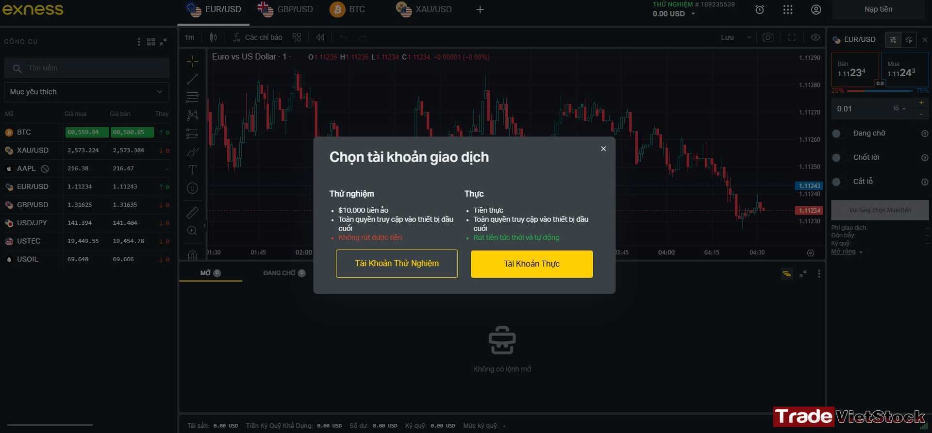 Đăng ký sàn Exness 3 Tạo Tài Khoản Thực Trên Sàn Exness Tradevietstock
